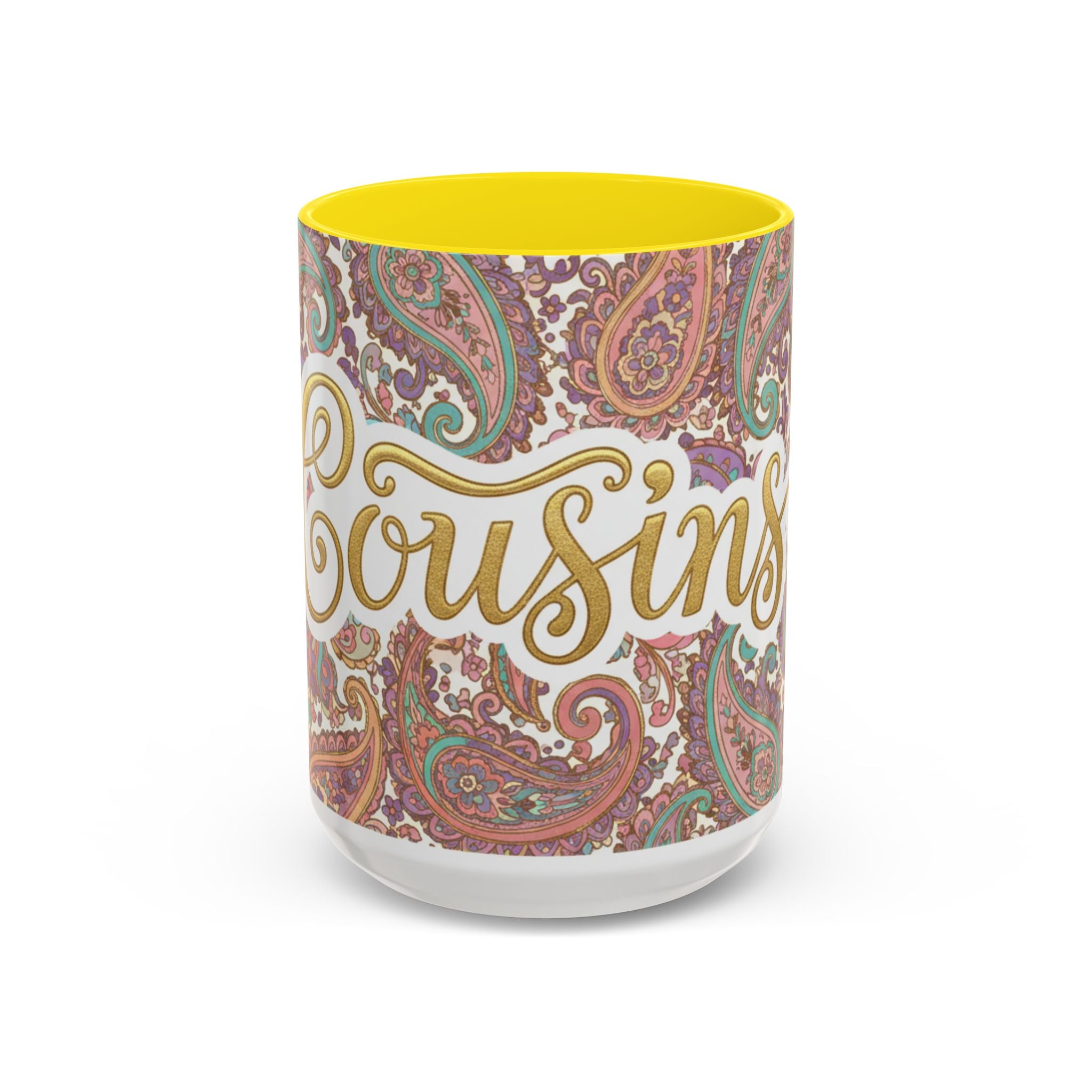 Cousins Paisley Accent Coffee Mug – 11/15oz Ceramic Gift