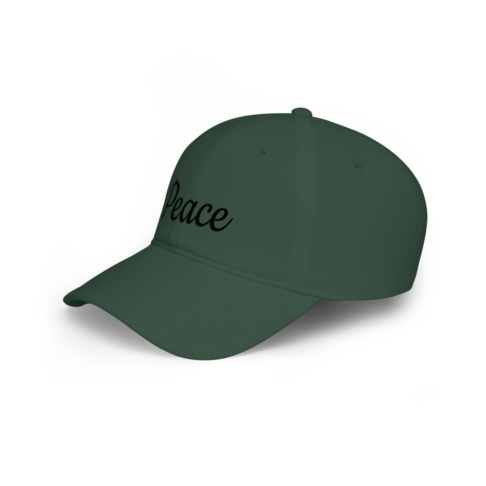 Peace Embroidered Baseball Cap — Low Profile White Hat