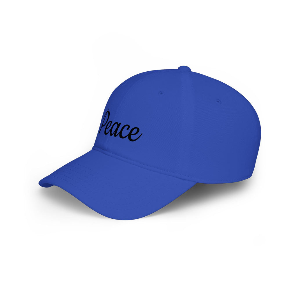 Peace Embroidered Baseball Cap — Low Profile White Hat