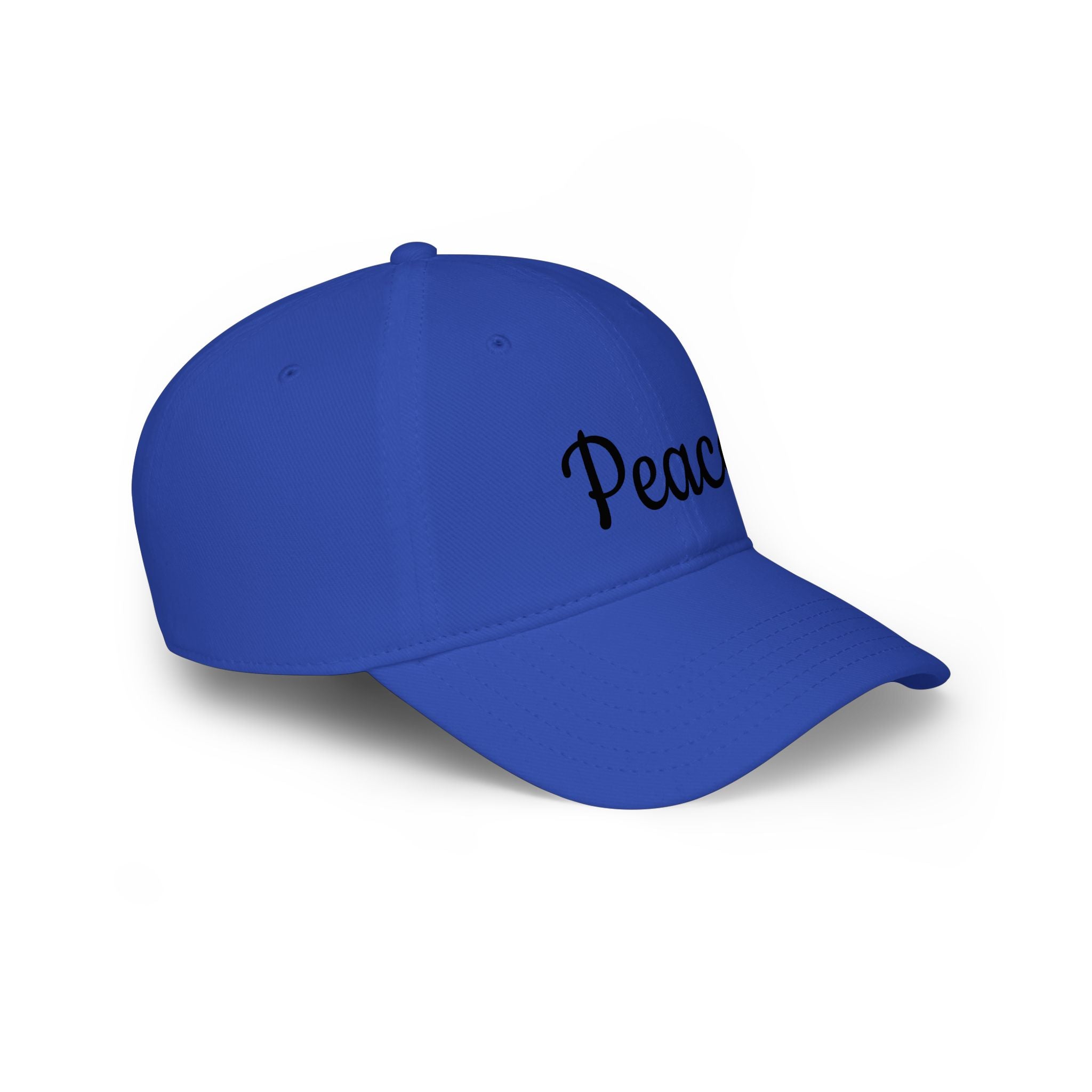 Peace Embroidered Baseball Cap — Low Profile White Hat