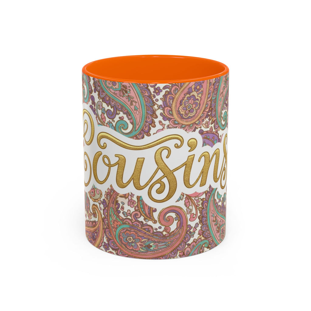 Cousins Paisley Accent Coffee Mug – 11/15oz Ceramic Gift