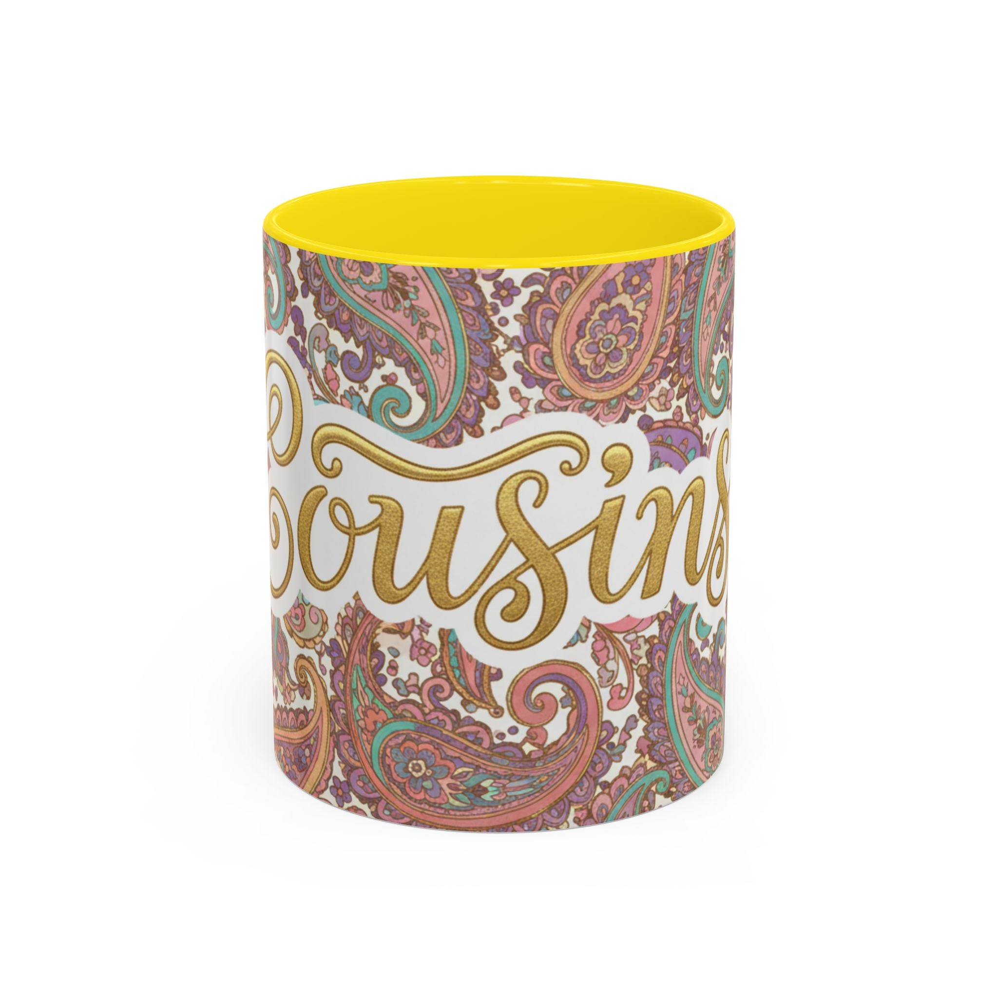 Cousins Paisley Accent Coffee Mug – 11/15oz Ceramic Gift